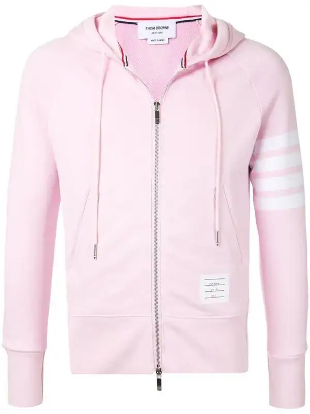 THOM BROWNE 4-Bar Loopback Zip-Up Hoodie